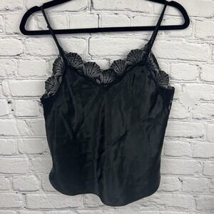 Victoria Secret Gold Label Vintage Black Lace Cami Adjustable‎ Women's Size M